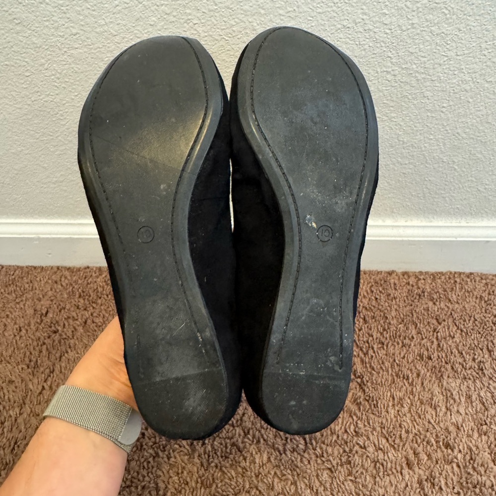 2 FOR $20 Audrey Brooke Black Suede Flats 10 - Picture 5 of 10